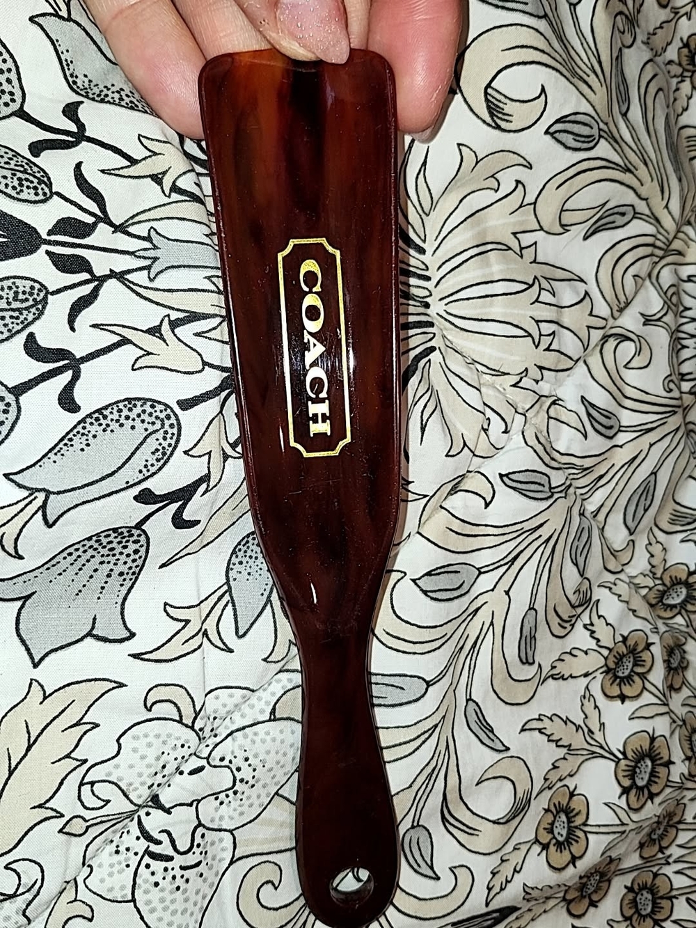 Coach Tortoiseshell Shoehorn with Gold Logo